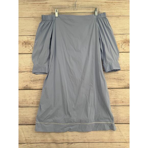 Theory Zizinna T Mini Dress Women's Size 10 Light Blue 3/4 Sleeve - Picture 1 of 12